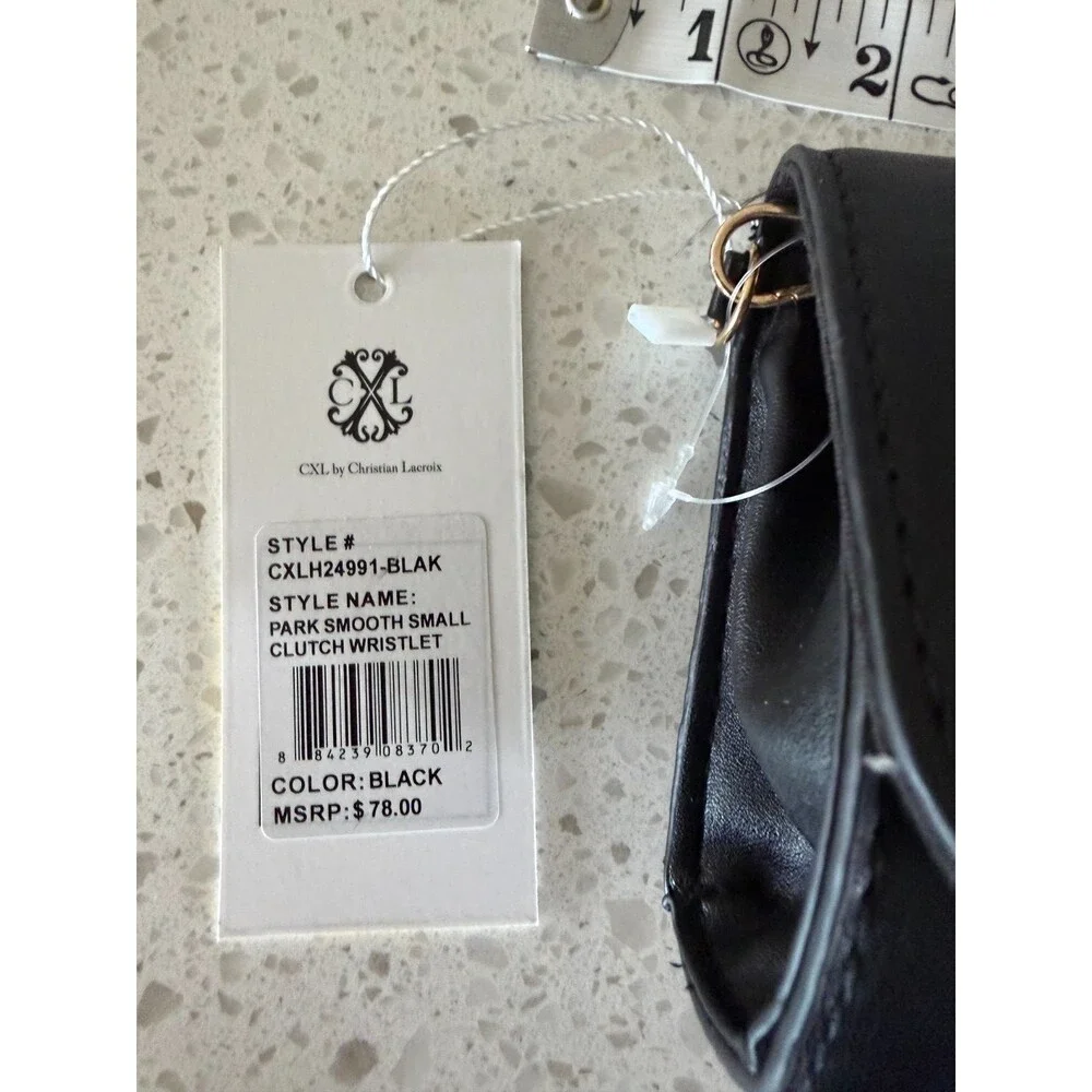 NWT CXL by Christian Lacroix Park Small Clutch Wristlet Black
